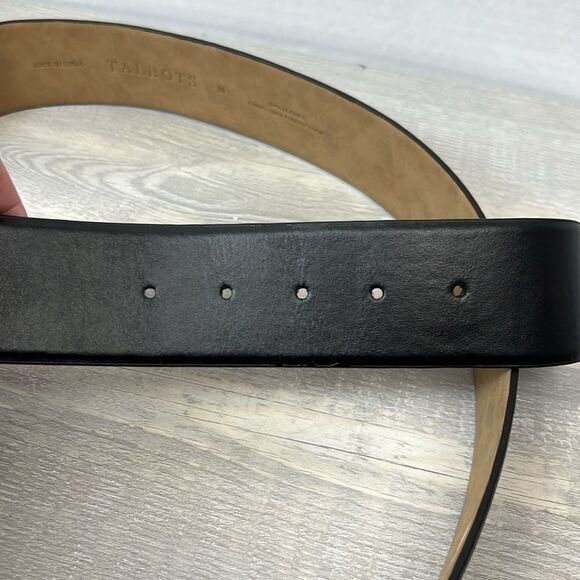 Talbots wide black leather belt NWOT size medium - Picture 5 of 8